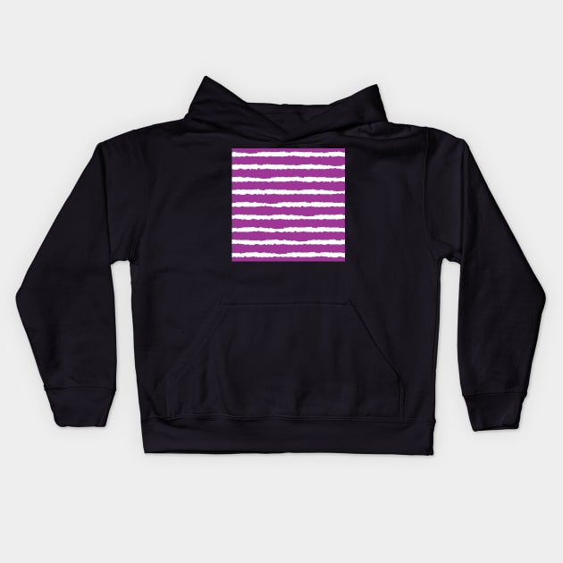 Purple Horizontal Stripe Seamless Pattern Kids Hoodie by 2CreativeNomads